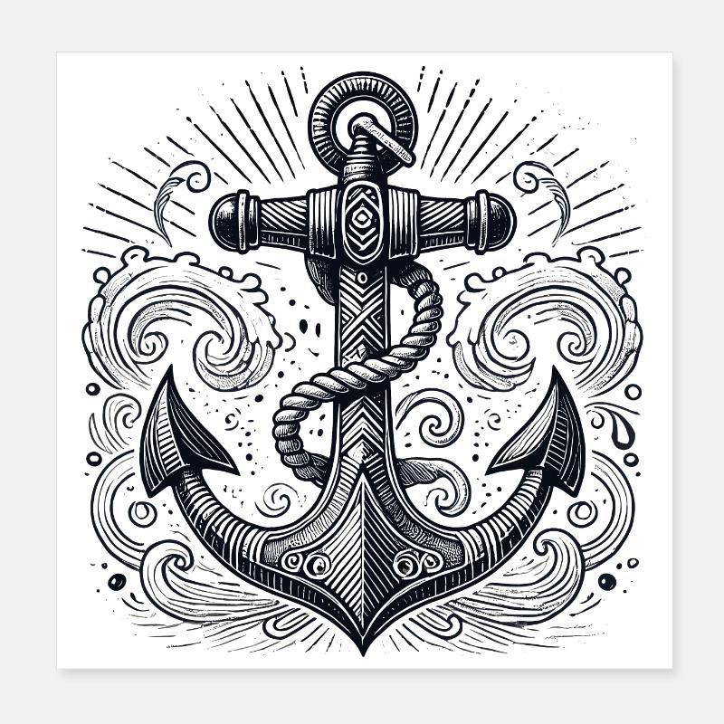 Anker Schiffsanker Anker cool maritim Geschenk Poster 20x20 cm