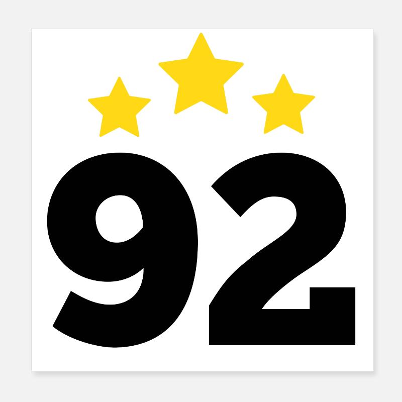 92 Years Star - 92nd Anniversary Gift Poster 8" x 8" (20x20 cm)