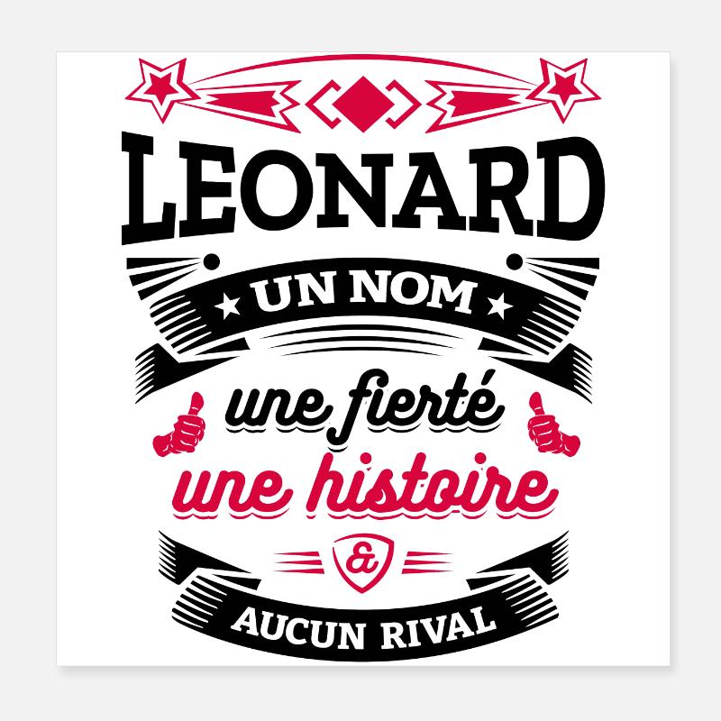 LEONARD UN NOM UNE FIERTÉ AUCUN RIVAL Poster 20 x 20 cm