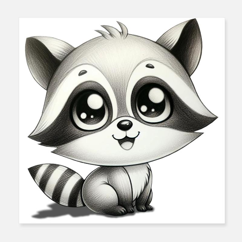 waschbär Poster 20x20 cm