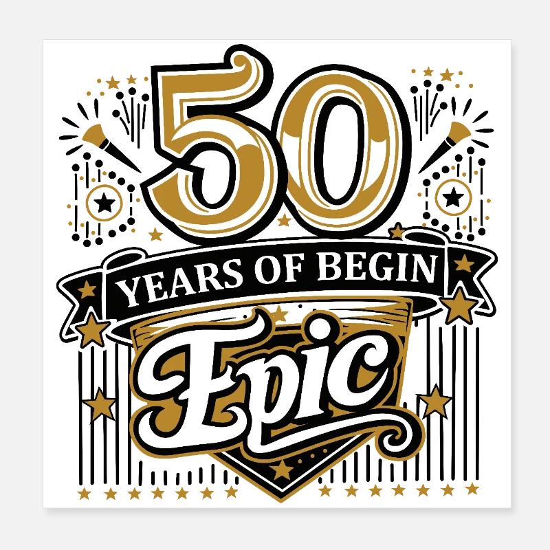 50 Jahre Begin Epic Poster 20x20 cm