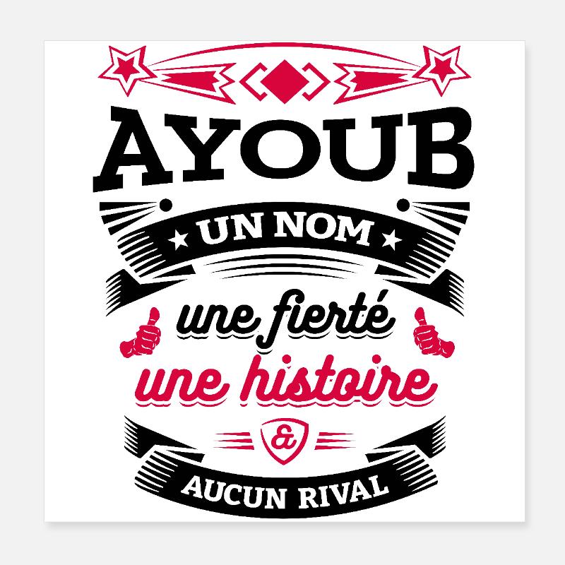 AYOUB UN NOM UNE FIERTÉ AUCUN RIVAL Poster 20 x 20 cm