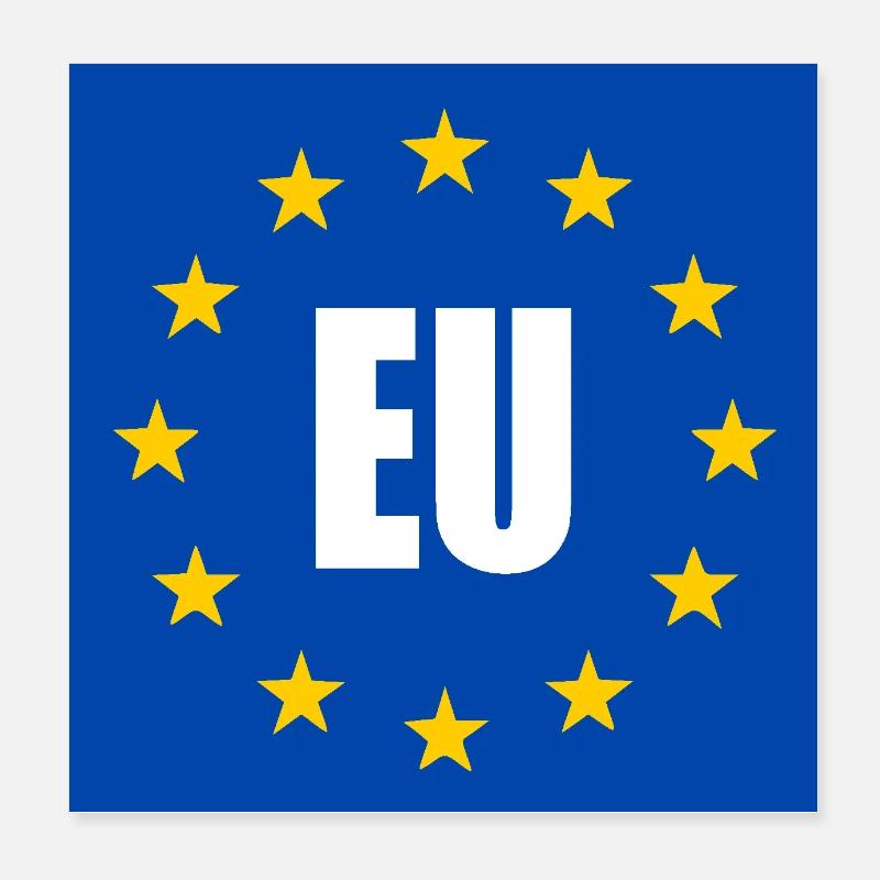Drapeau de l’UE Poster 20 x 20 cm
