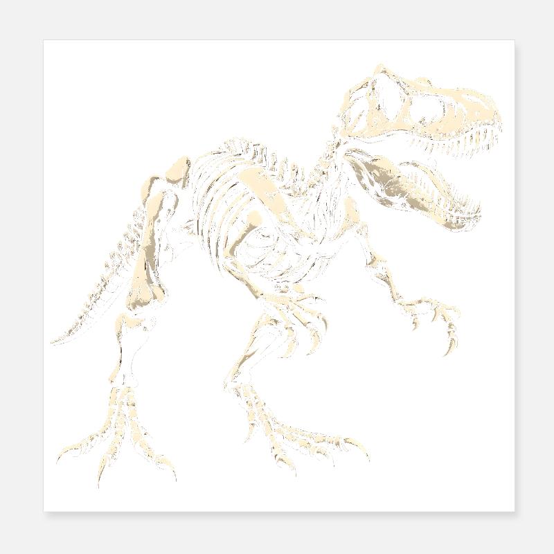 T-Rex Skeleton Dinosaur Dino Poster 8" x 8" (20x20 cm)