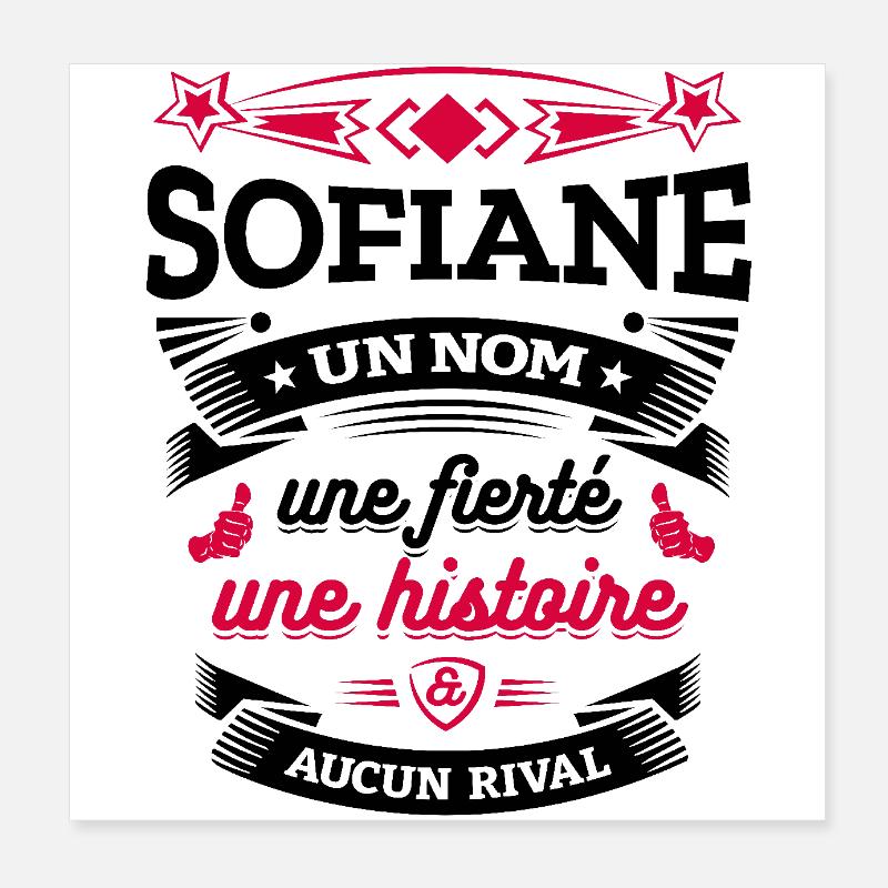 SOFIANE UN NOM UNE FIERTÉ AUCUN RIVAL Poster 20 x 20 cm