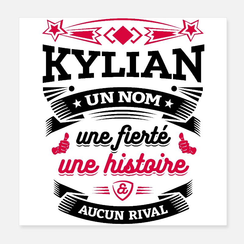KYLIAN UN NOM UNE FIERTÉ AUCUN RIVAL Poster 20 x 20 cm