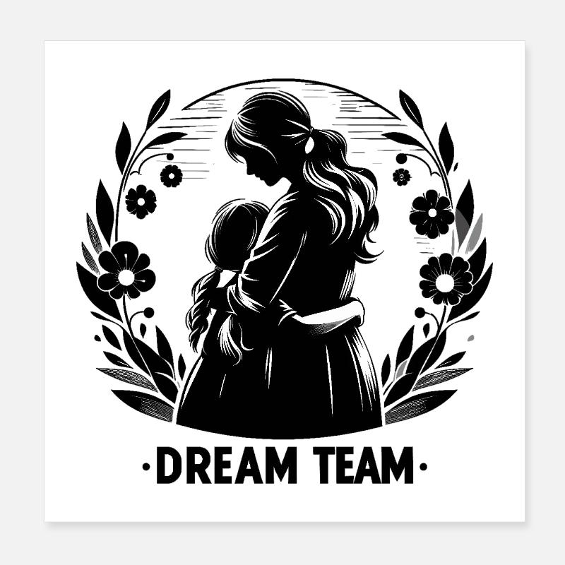 Mutter und Tochter Traumteam Team Geschenk Poster 20x20 cm