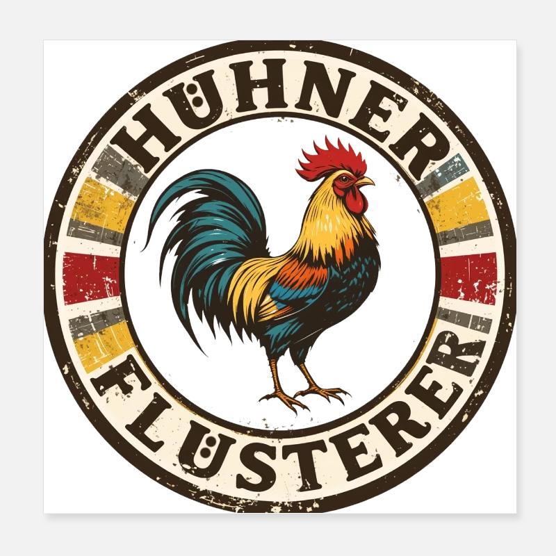 Hühnerflüsterer - chuchoteur de poulet 090437 Poster 20 x 20 cm