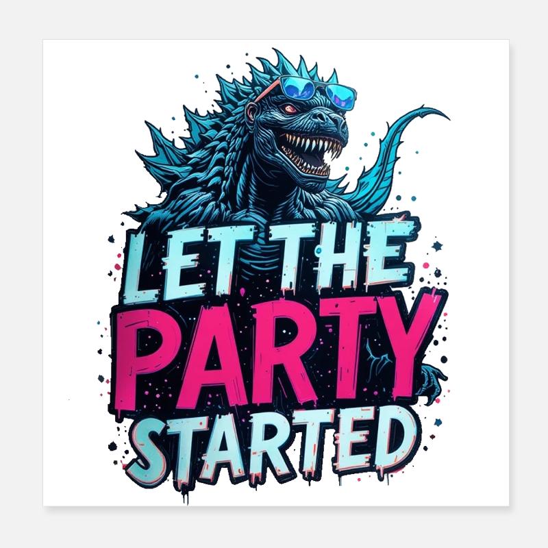 let the party startet Poster 20x20 cm