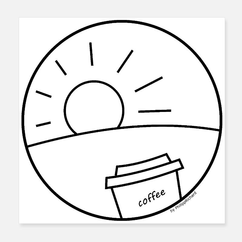 Coffee to go Poster 20x20 cm