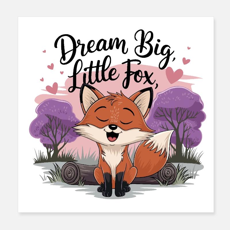 Little Fox Poster 20x20 cm