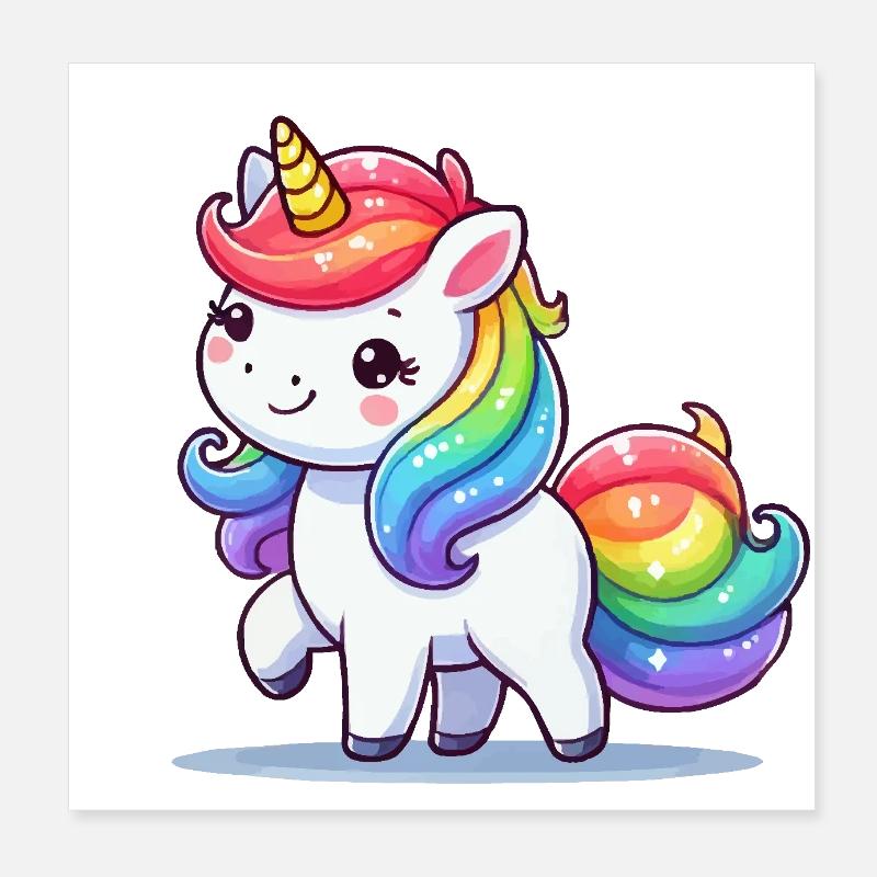 Bande dessinée Licorne Poster 20 x 20 cm