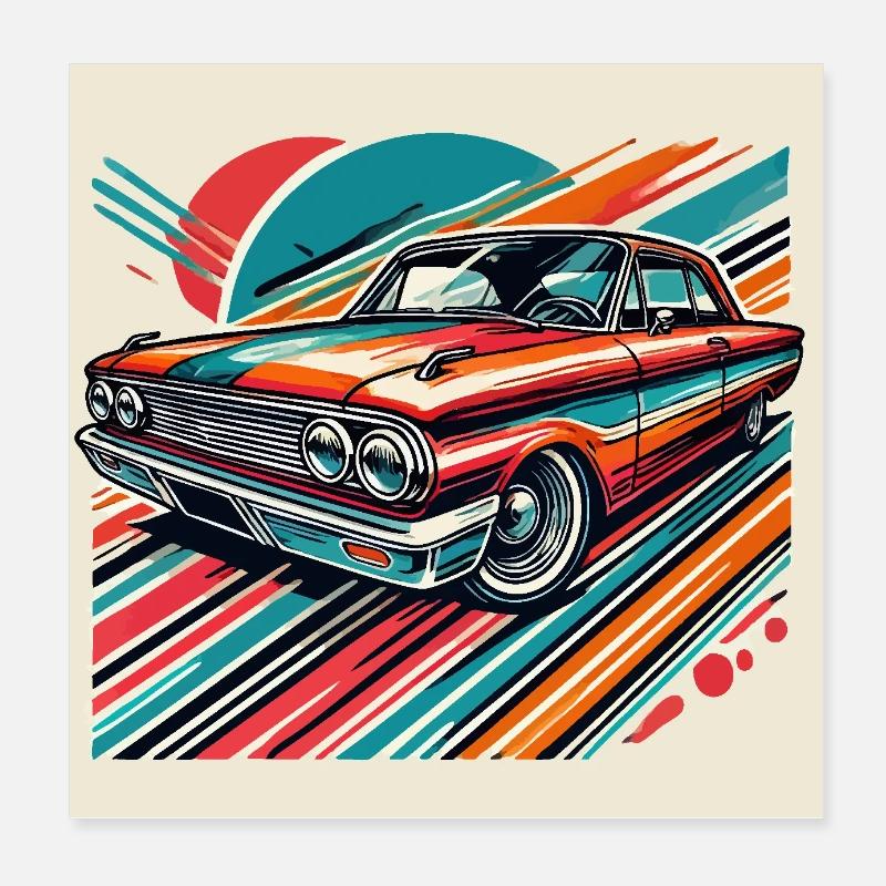 Retro-Oldtimer Poster 20x20 cm