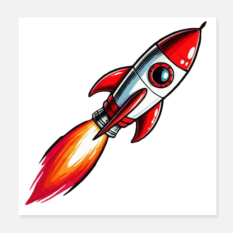 Rocket Poster 8" x 8" (20x20 cm)