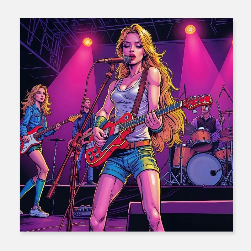 Chanteur - Poster 20 x 20 cm - blanc