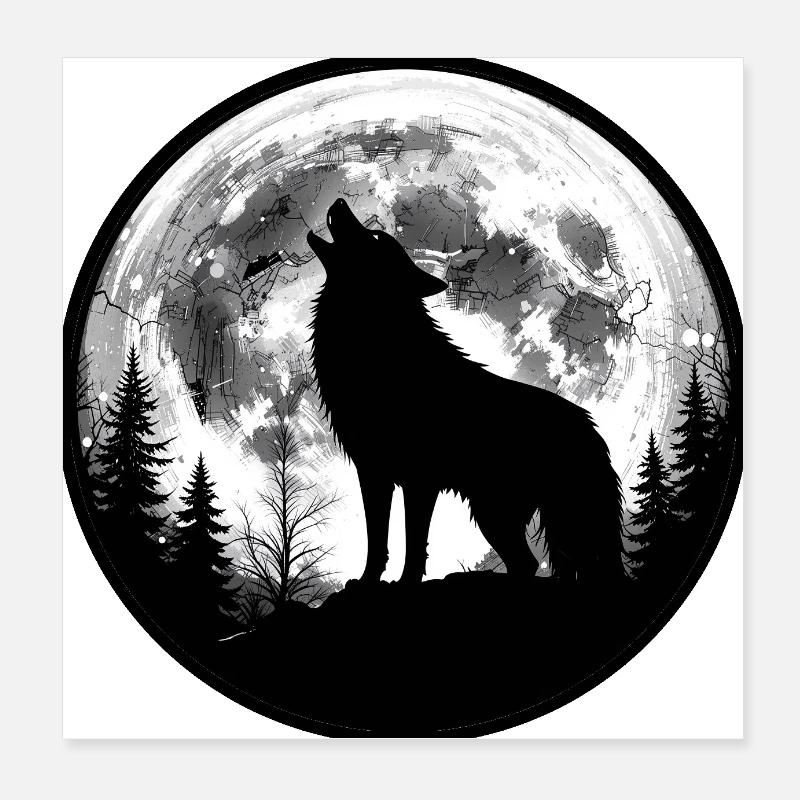 Heulender Wolf 3458646 Poster 20x20 cm