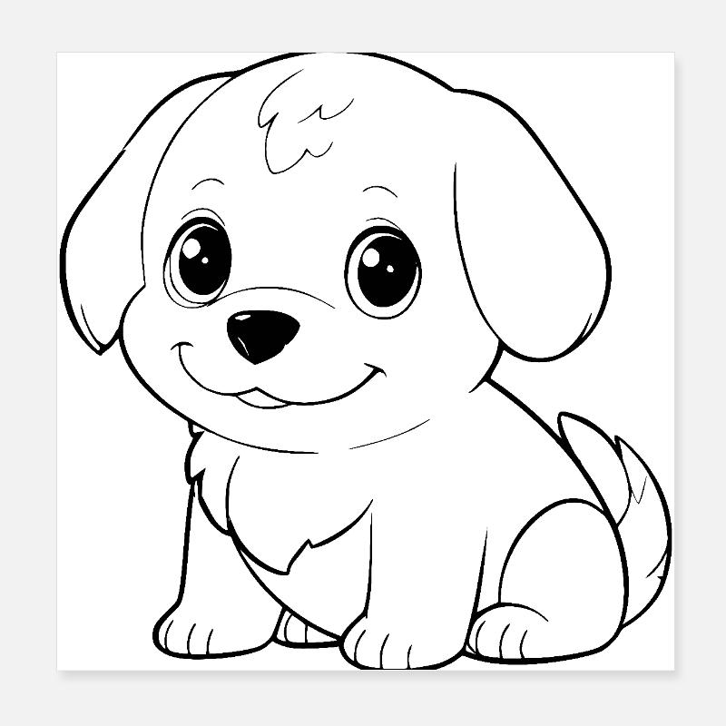 Hund Welpe Poster 20x20 cm