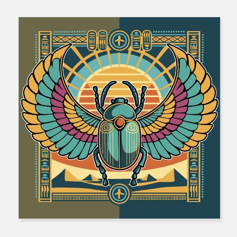 KHEPRI Gott der aufgehenden Sonne Poster 20x20 cm