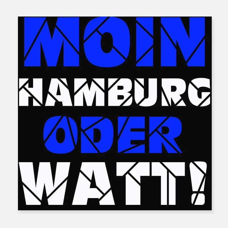 Hamburg , Moin oder watt (25) Poster 20x20 cm
