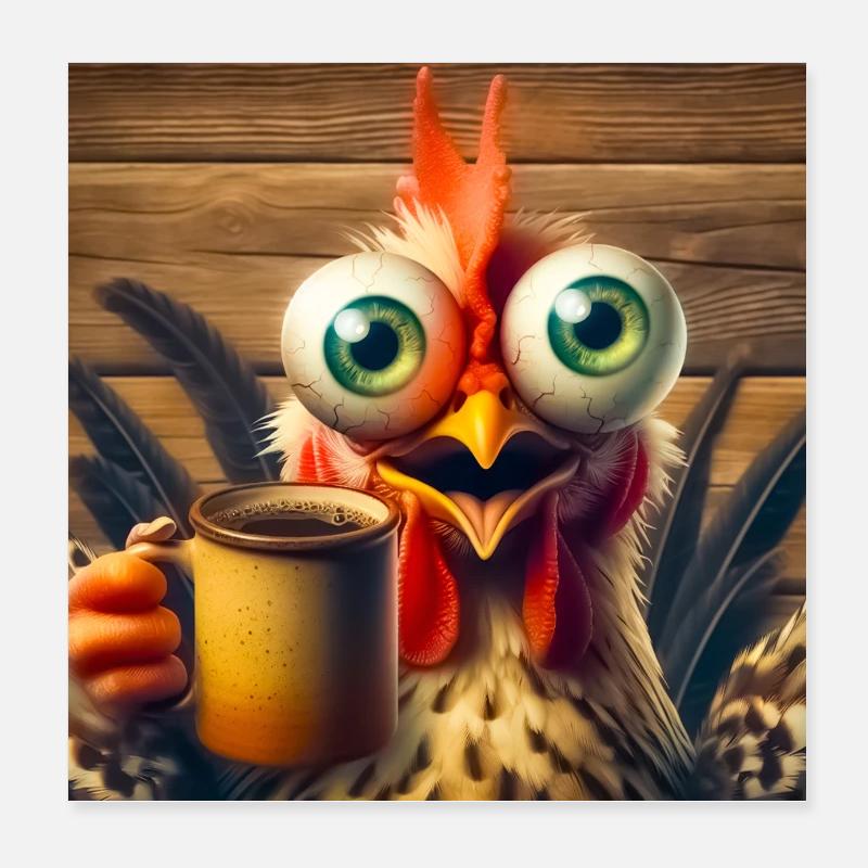 Hühnchen Poster 20x20 cm