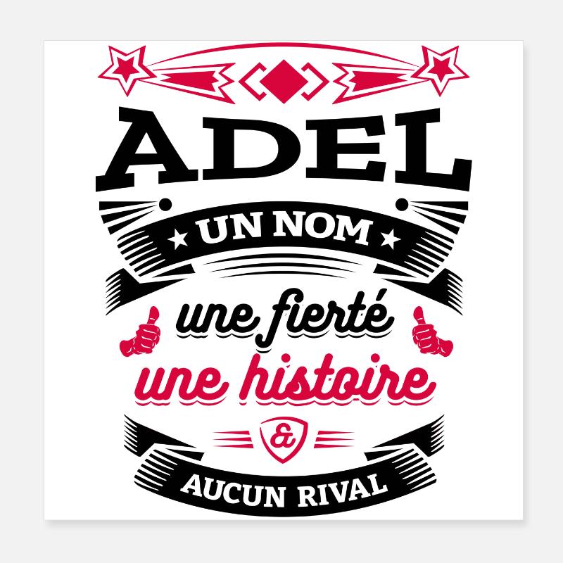 ADEL UN NOM UNE FIERTÉ AUCUN RIVAL Poster 20 x 20 cm