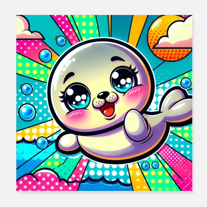 Sceau coloré Poster 20 x 20 cm