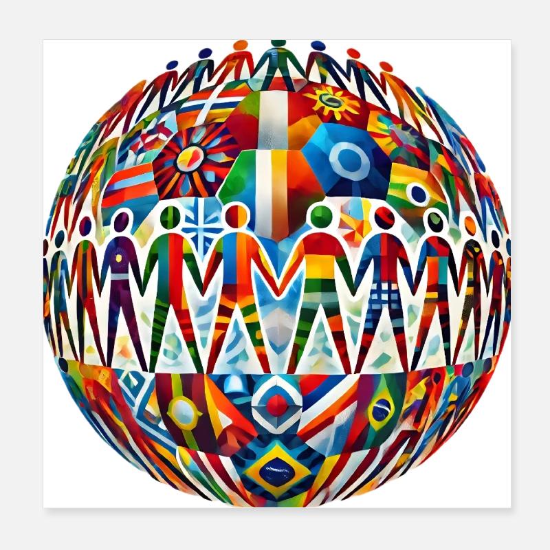 L’unité dans la diversité – Faire la force ensemble Poster 20 x 20 cm