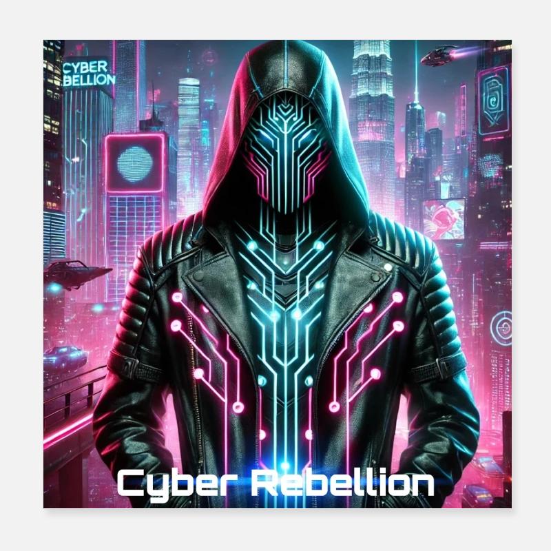 Cyber-rébellion - Black Ghost Poster 20 x 20 cm