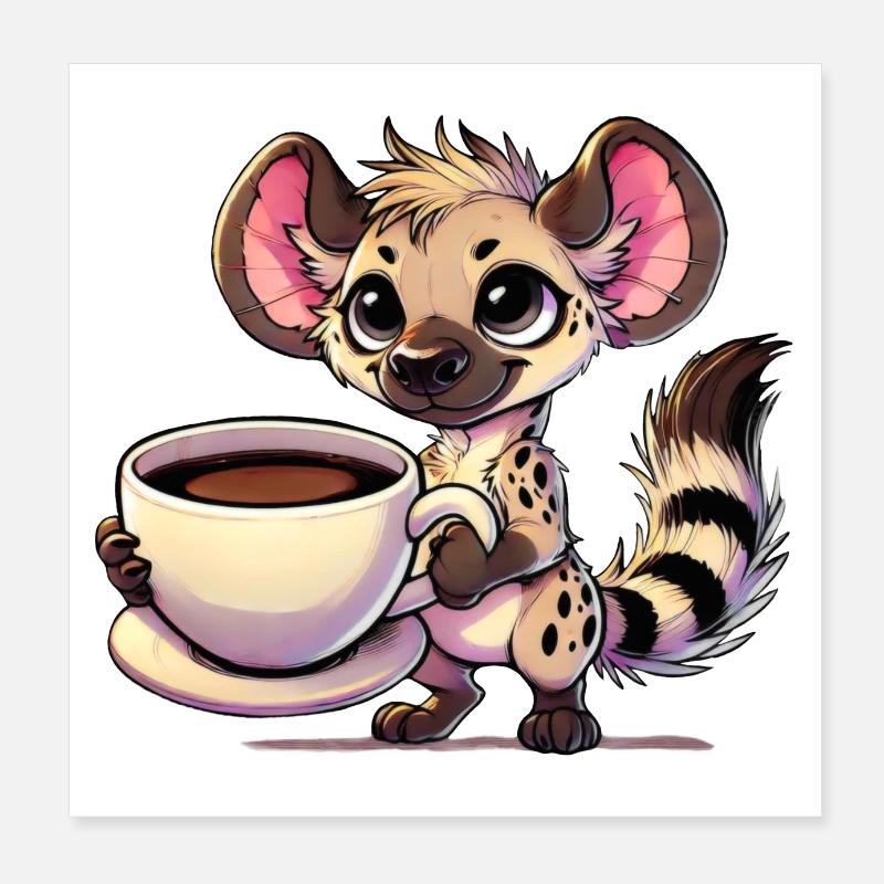 Hyena Poster 8" x 8" (20x20 cm)