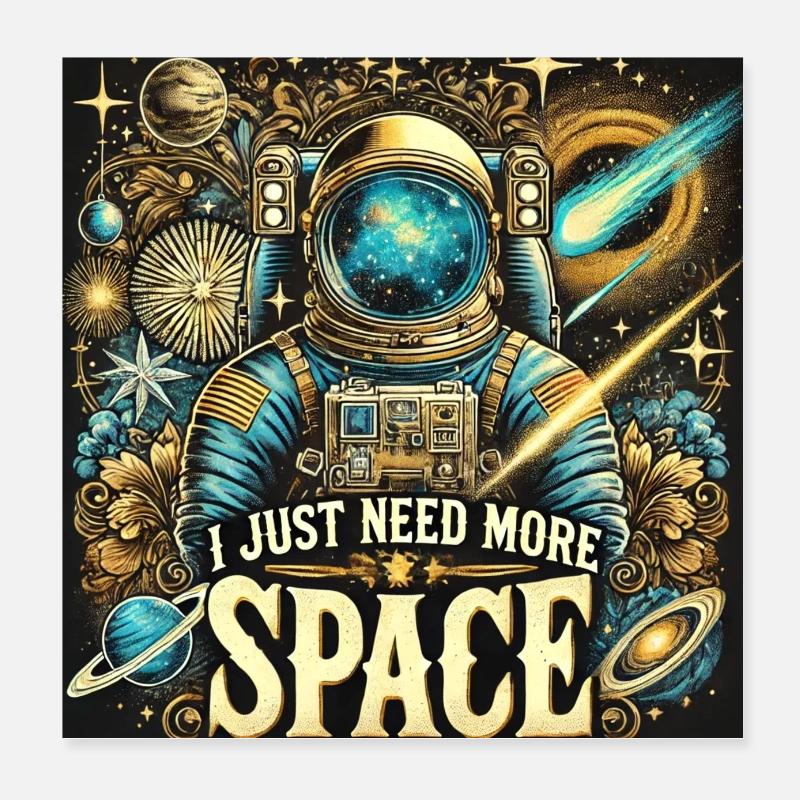 MORE SPACE Poster 20x20 cm