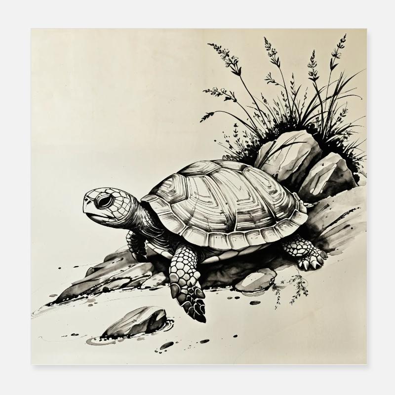 Schildkröte Poster 20x20 cm