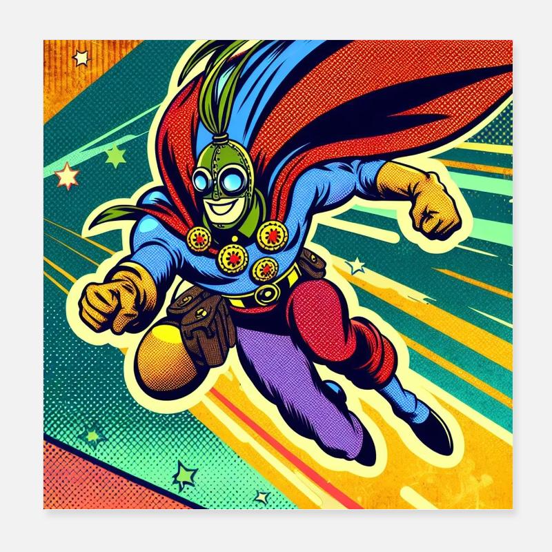 Superhero Poster 8" x 8" (20x20 cm)