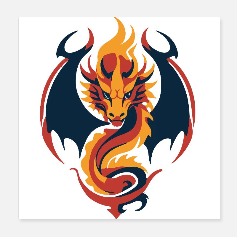 Drache Poster 20x20 cm