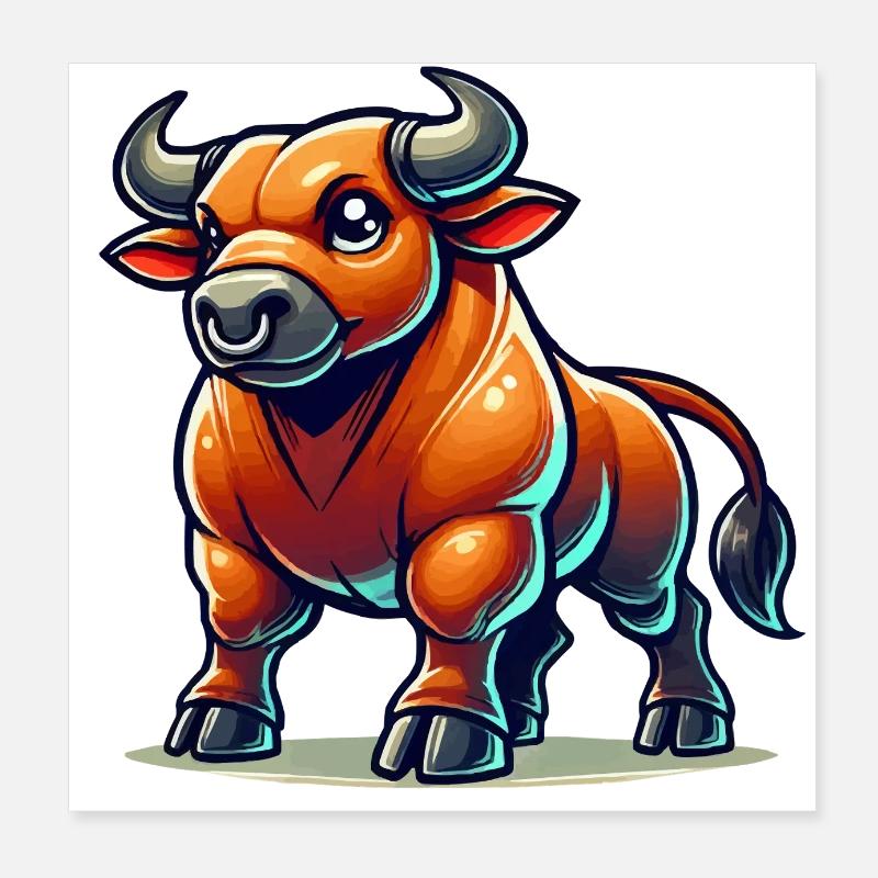 stier comic Poster 20x20 cm