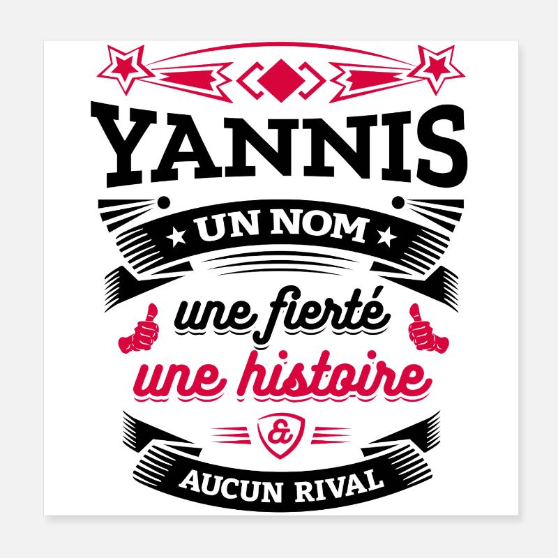 YANNIS UN NOM UNE FIERTÉ AUCUN RIVAL Poster 20 x 20 cm