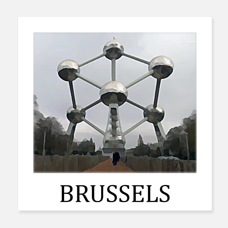 Atomium de Bruxelles Poster 20 x 20 cm
