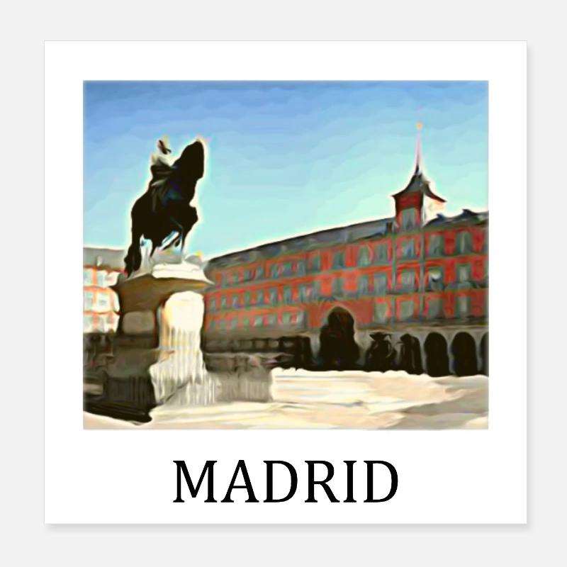 Madrid Plaza Mayor Poster 8" x 8" (20x20 cm)