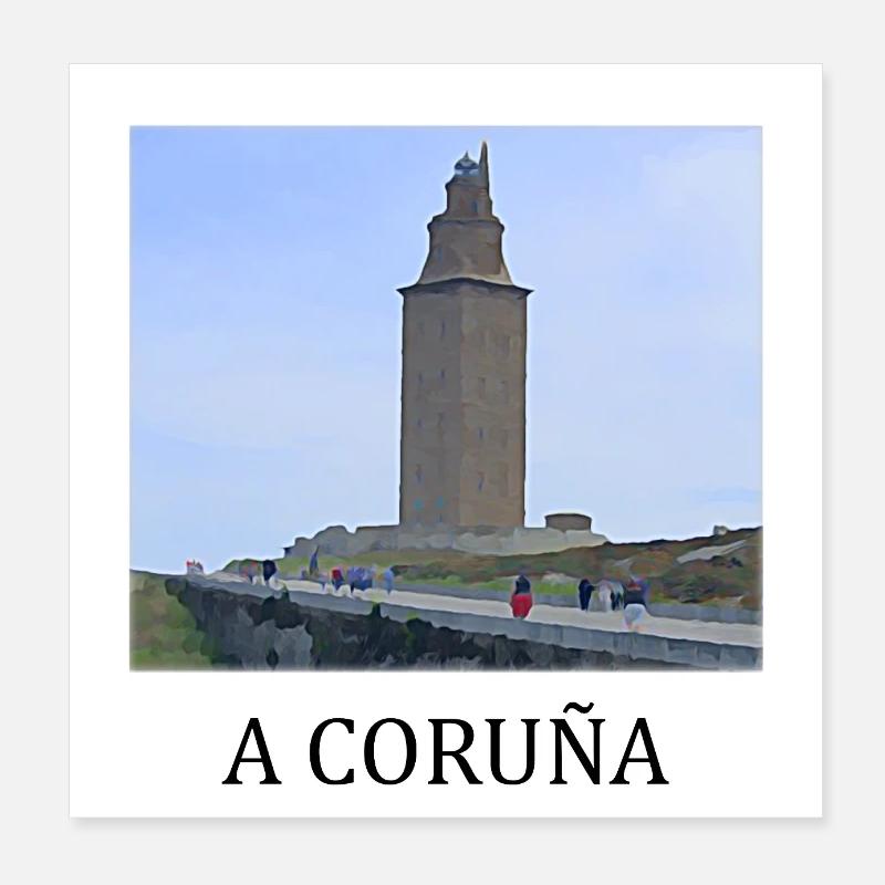 A Coruña Galicien Poster 20x20 cm