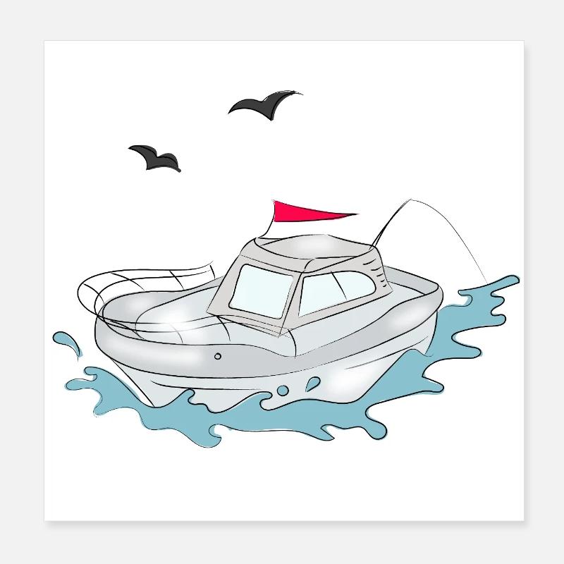 Fun Yacht Poster 20x20 cm
