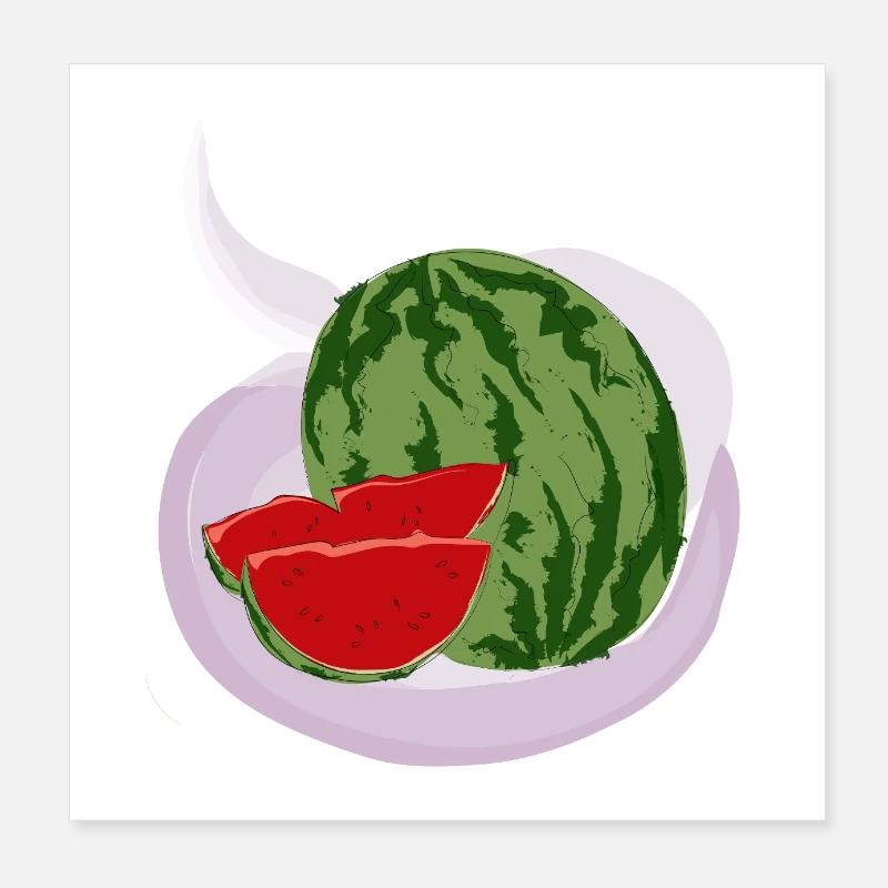 Rote Wassermelone Poster 20x20 cm