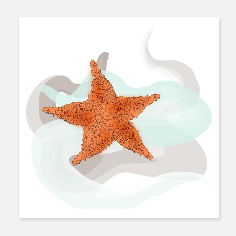Starfish Poster 8" x 8" (20x20 cm)