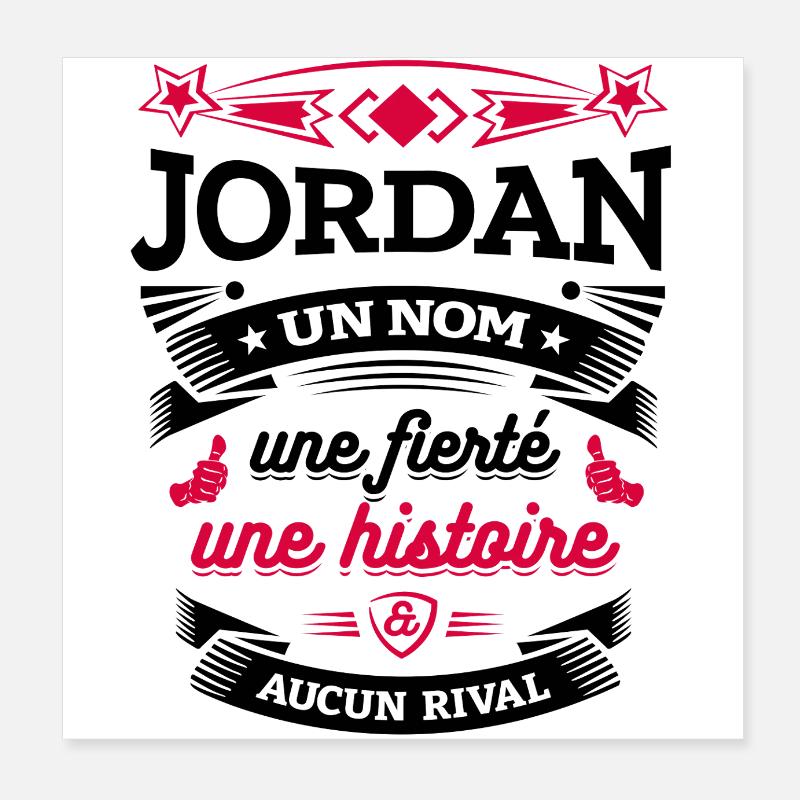 JORDAN UN NOM UNE FIERTÉ AUCUN RIVAL Poster 20 x 20 cm