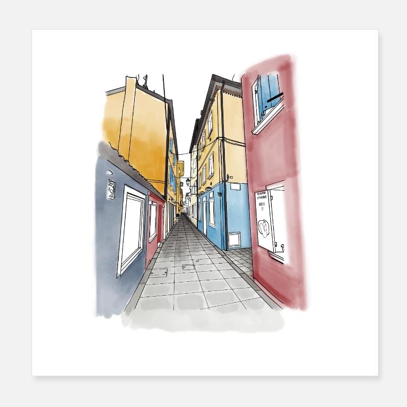 Poster Caorle City Poster 20x20 cm