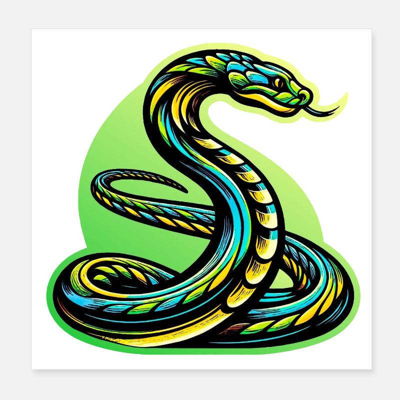 Snake Poster 8" x 8" (20x20 cm)