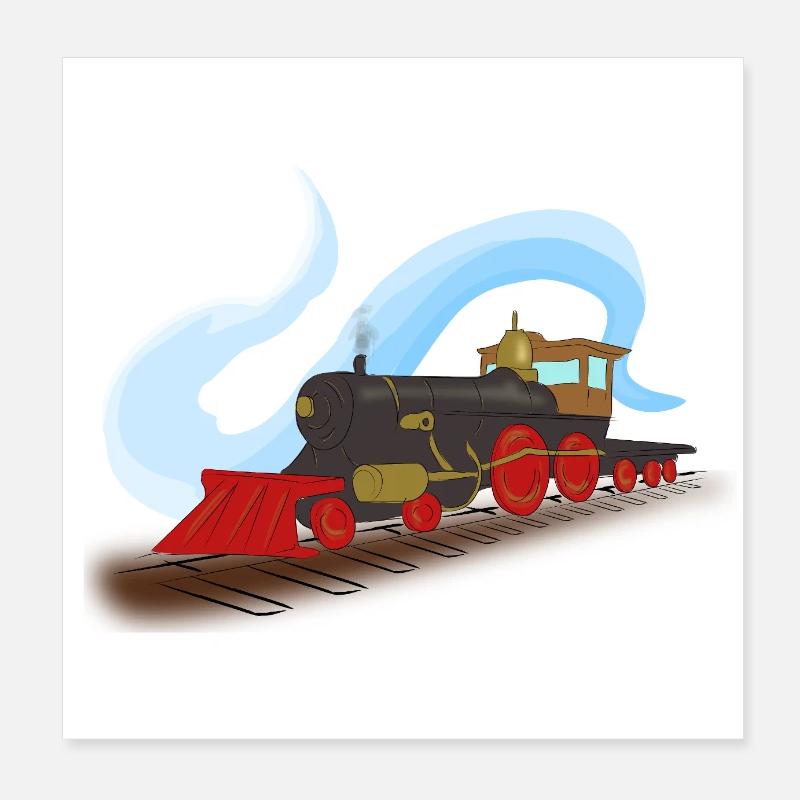 Locomotive à vapeur Poster 20 x 20 cm
