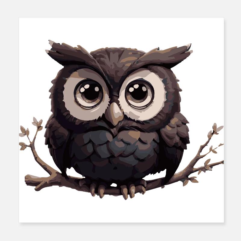 Owl Comic Poster 8" x 8" (20x20 cm)
