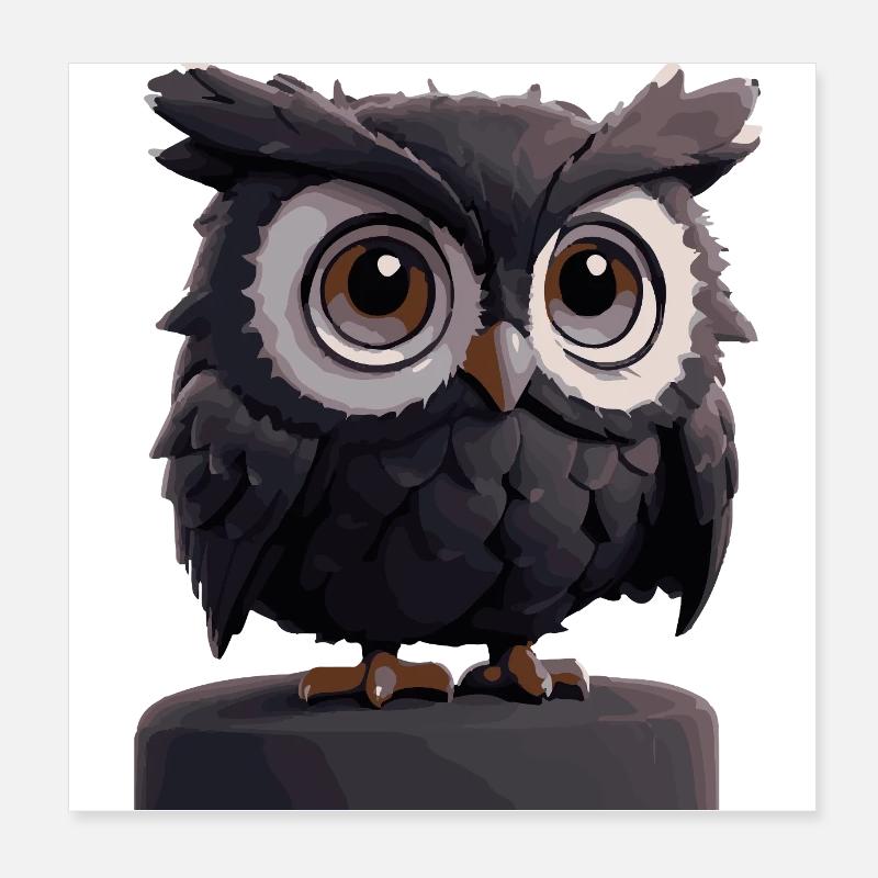 Bande dessinée hibou Poster 20 x 20 cm