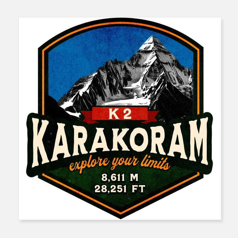 K2 KARAKORAM Poster 20 x 20 cm