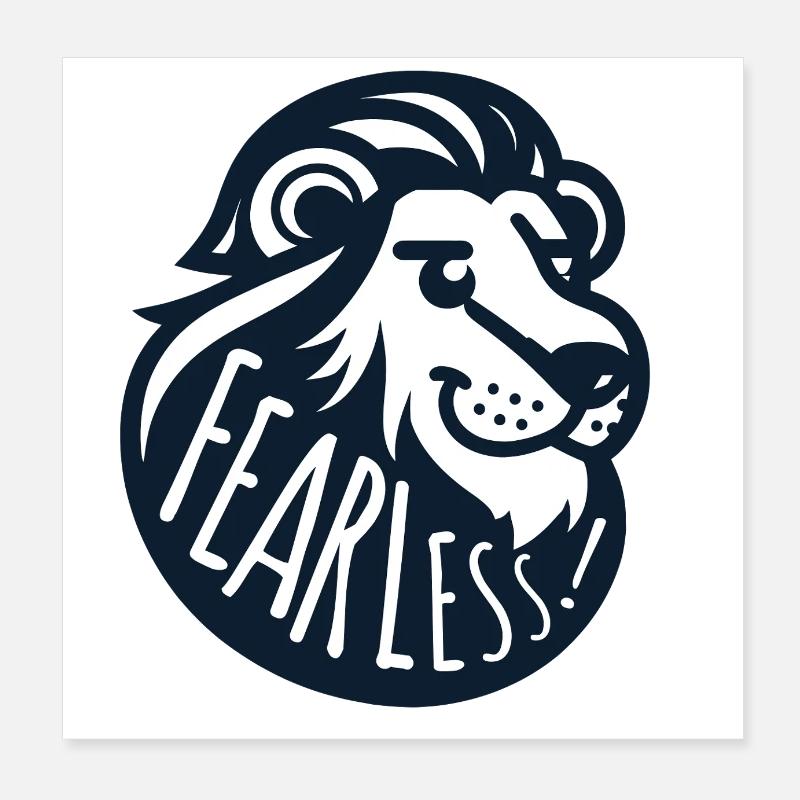 Fearless Lion Poster 8" x 8" (20x20 cm)