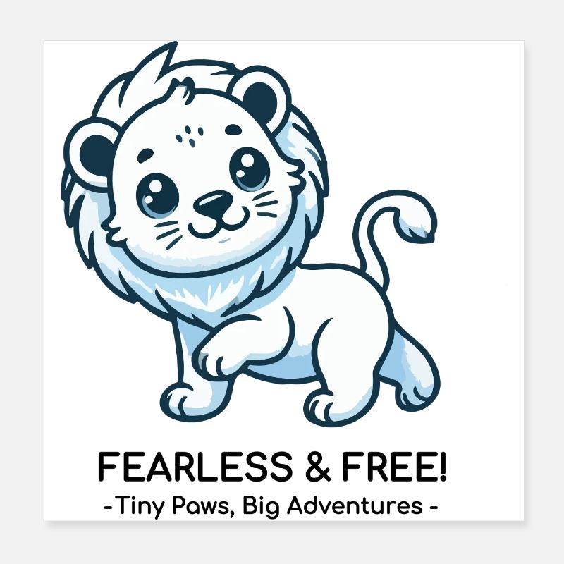 fearless lion cub Poster 8" x 8" (20x20 cm)